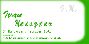 ivan meiszter business card